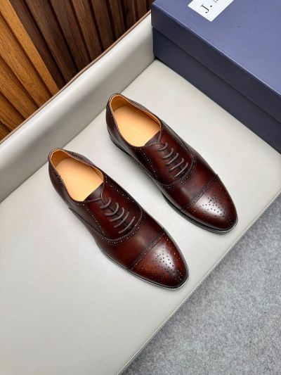 J.M.WESTON brown calfskin Leather Shoes-J.M.WESTON Man Business Leather Shoes